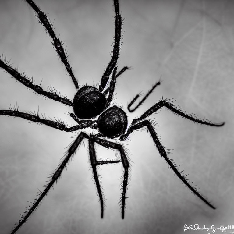 Detailed Close-Up of Hairy-Legged Black Spiders on Textured Surface