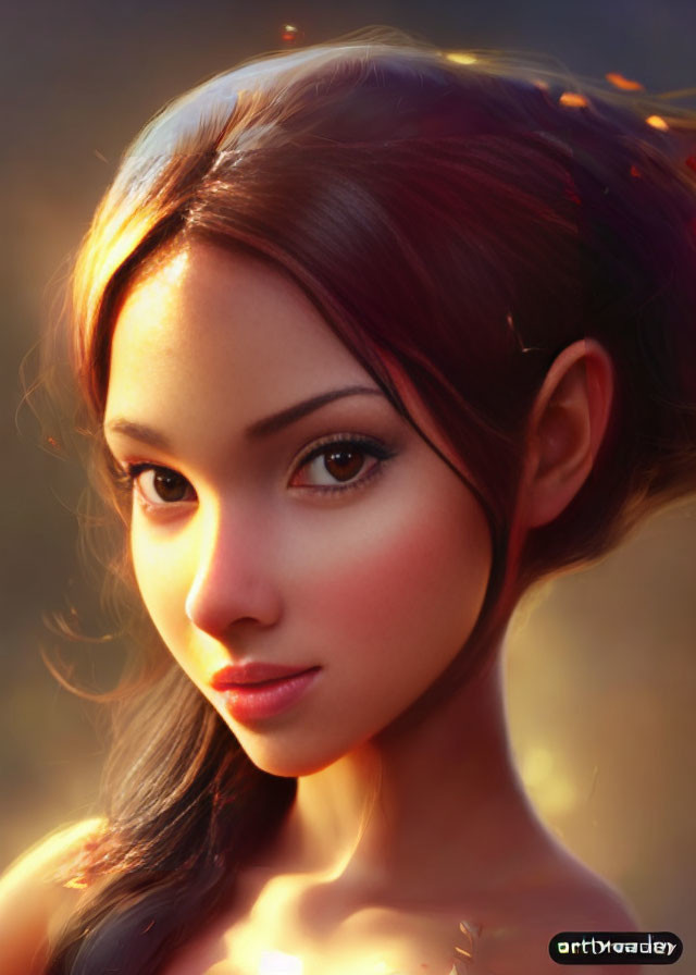 Fantasy female character with pointed ears and red hair in digital artwork