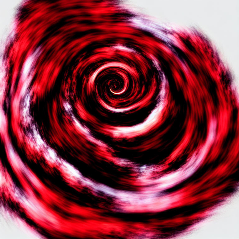 Red and White Swirling Abstract Pattern in Hypnotic Vortex Style