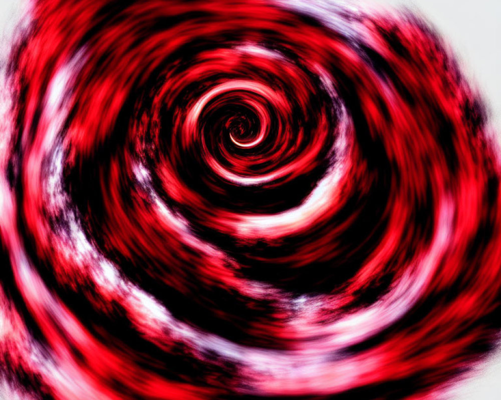 Red and White Swirling Abstract Pattern in Hypnotic Vortex Style