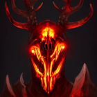 Colorful Stylized Deer Artwork with Elaborate Antlers on Dark Background