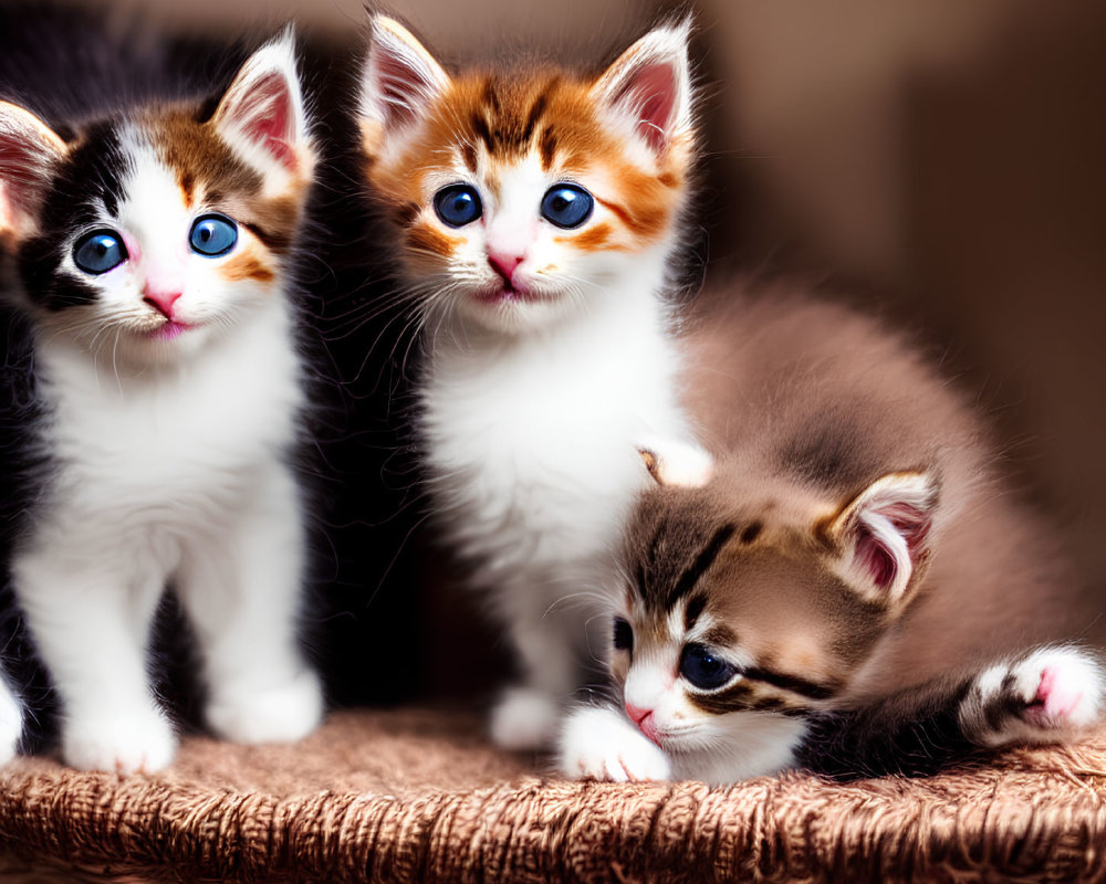 Adorable Kittens with Blue Eyes and Soft Fur