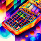 Colorful Abstract Illustration of MIDI Drum Pad Controller