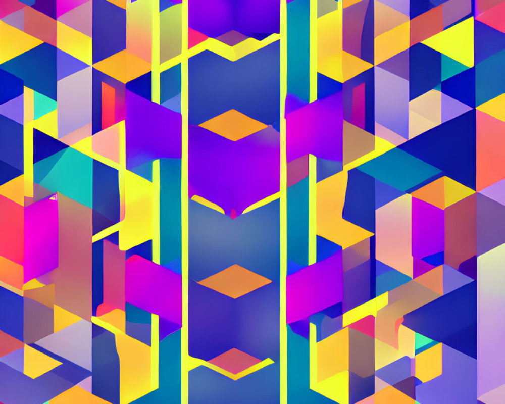 Vivid Abstract Geometric Pattern with Symmetrical Shapes