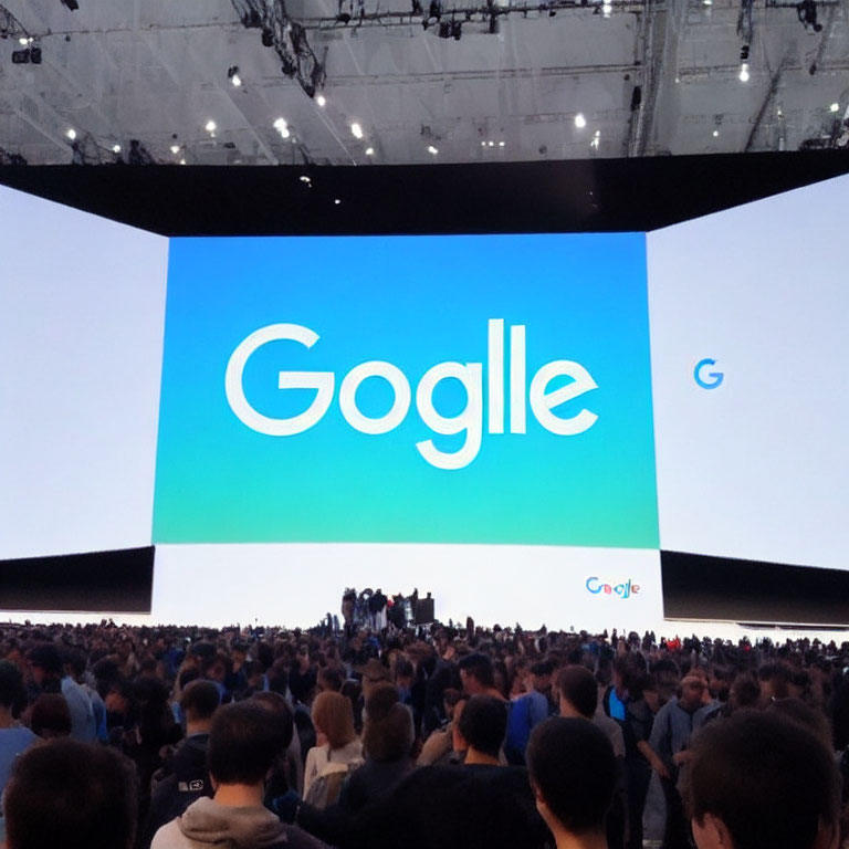 Crowd at Tech Event Sees "Goggle" Typo on Screen