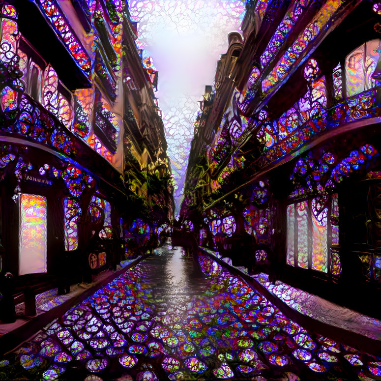 Street with color glass