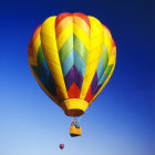 Colorful Hot Air Balloons Ascending in Clear Blue Sky