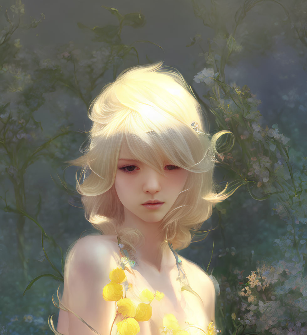 Fantasy Character: Pale Skin, Platinum Blonde Hair, Striking Eyes