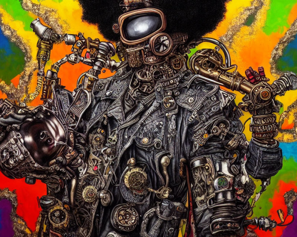 Detailed Steampunk Diver Illustration with Elaborate Gear