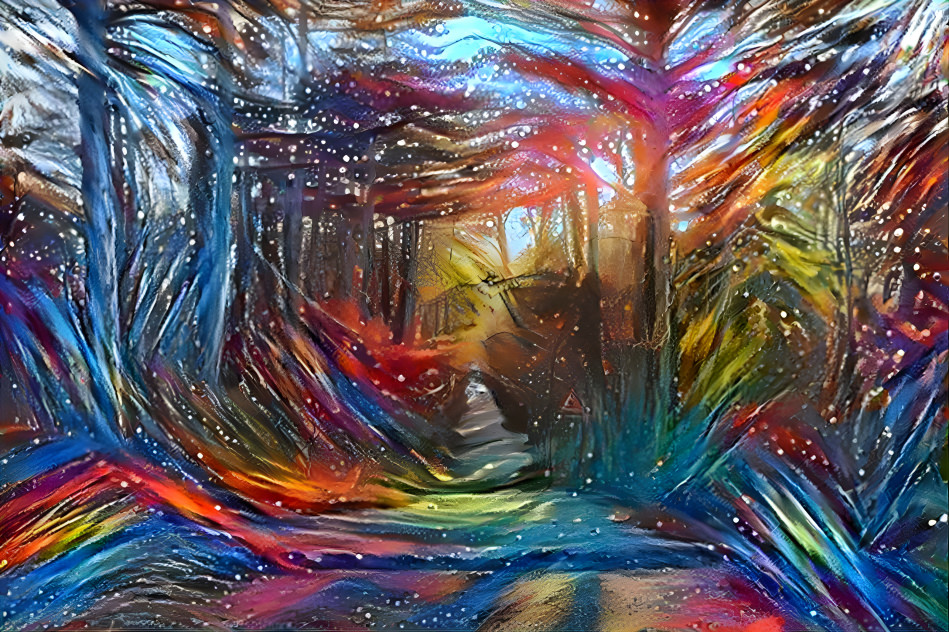 Colorful landscape in the woods