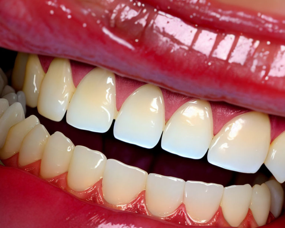 Detailed Close-Up of Person's Open Mouth with Varying Tooth Shades