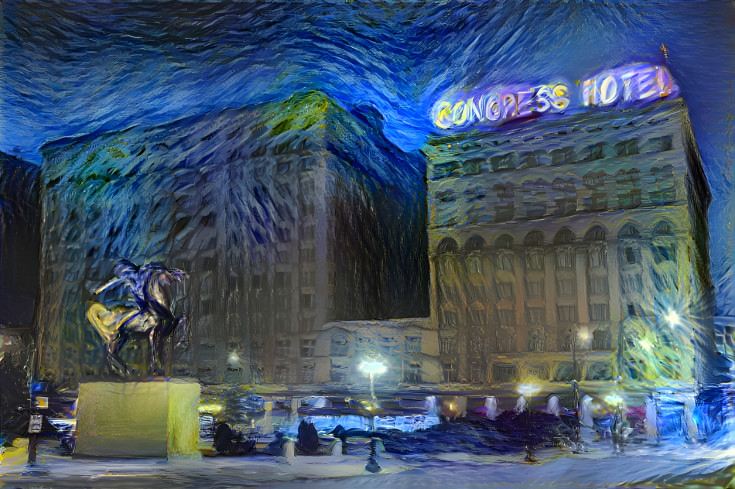 Congress Hotel on a Starry Night