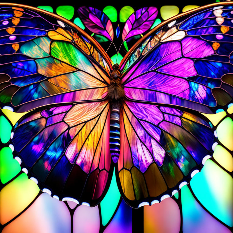 Colorful Butterfly Close-Up with Patterned Wings in Vibrant Display