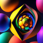 Colorful Fractal Shells: Spirals on Dark Background