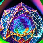 Fractal digital art with vibrant colors and intricate geometric patterns