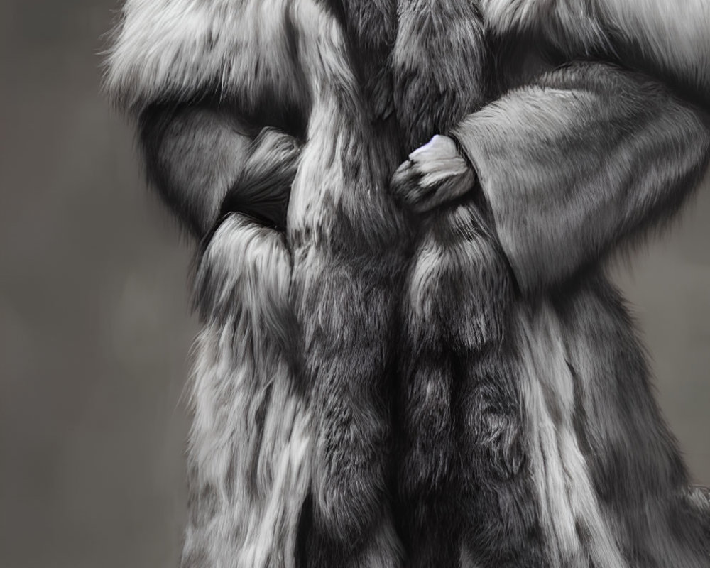 Regal figure with sloth head in crown and fur coat on gray background