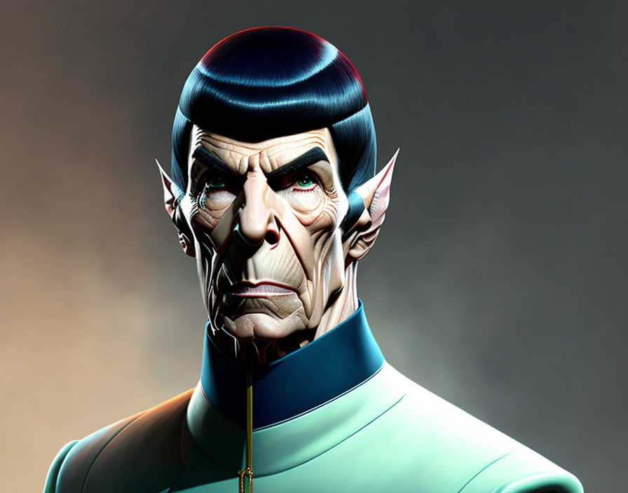 Male character with pointed ears and blue cap in digital artwork