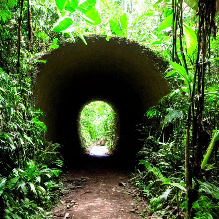 Lush Forest Pathway with Sunlit End