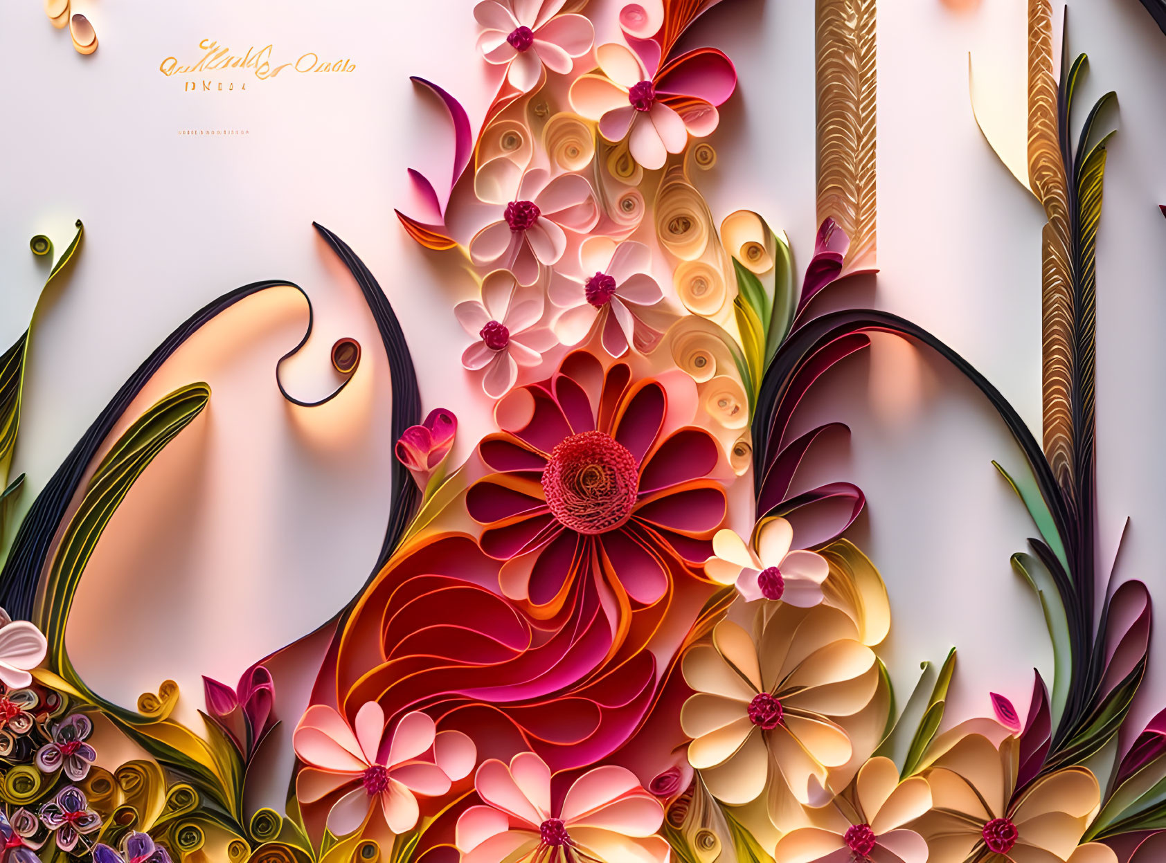 Vibrant Quilled Floral Paper Art Designs