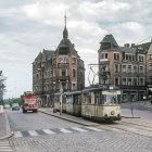 Enchanting cobblestone street in twilight village with quaint houses and flowering vines