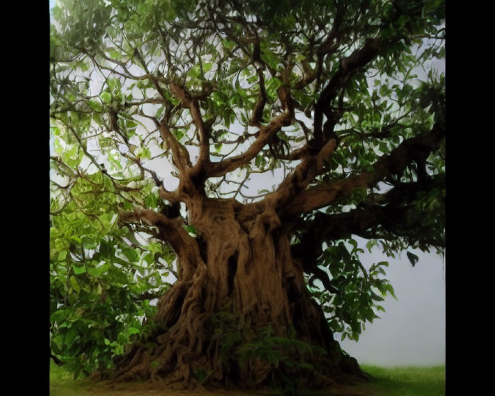 Majestic Bonsai Tree with Intricate Branches and Textured Trunk