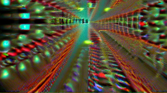 Colorful Glitch Effects in Digital Tunnel