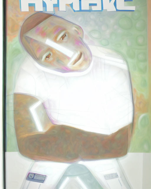 Colorful Abstract Art: Distorted Humanoid Figure in Pastel Tones