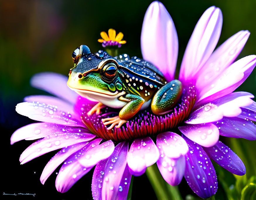 Frog on a daisy