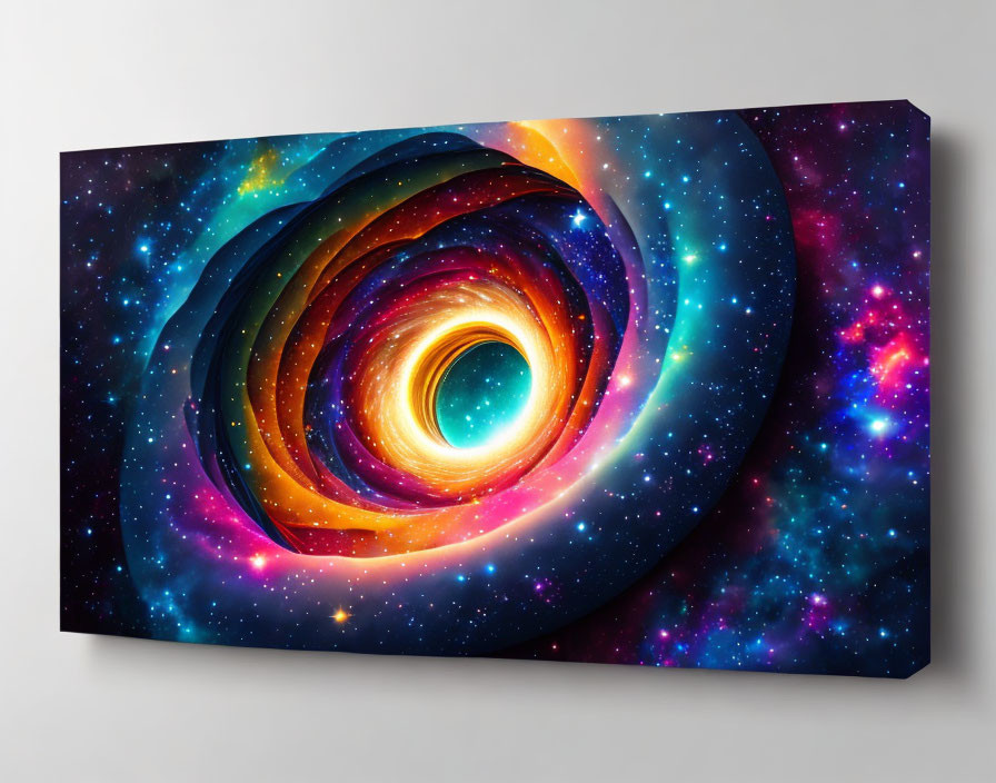 Colorful Swirling Galaxy Canvas Art Print