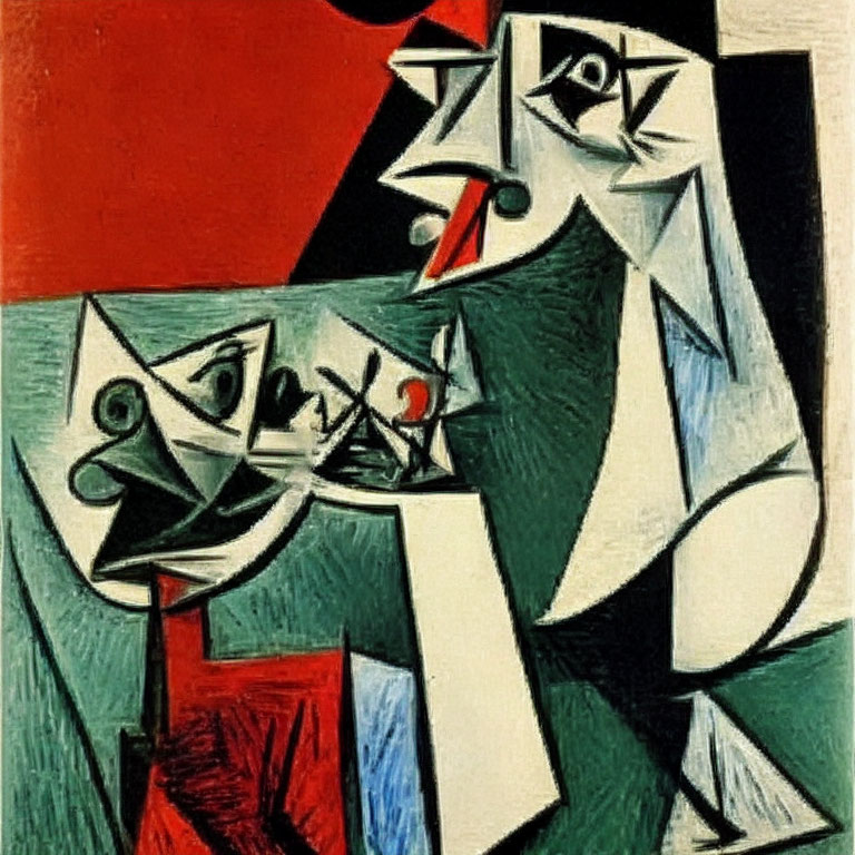 Geometric Human-like Figures in Abstract Cubist Painting