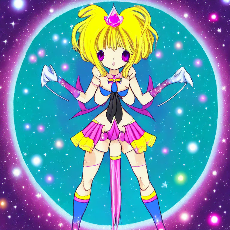 Blonde Odango-Styled Female Character in Magical Girl Costume