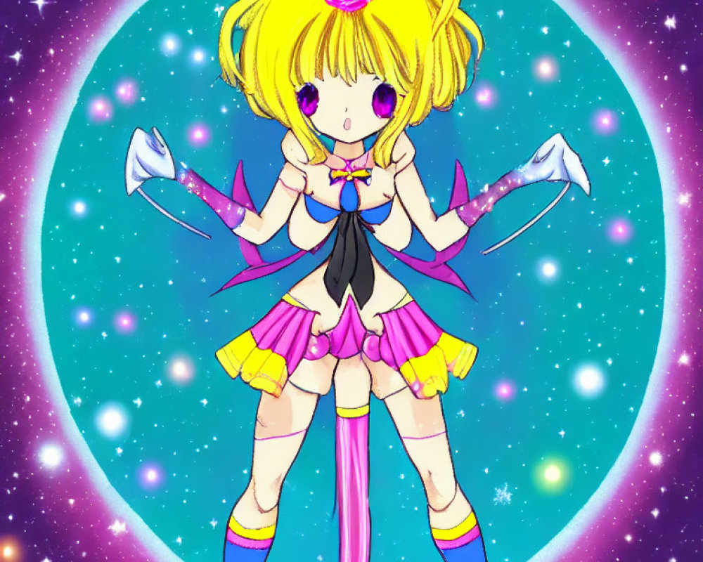 Blonde Odango-Styled Female Character in Magical Girl Costume