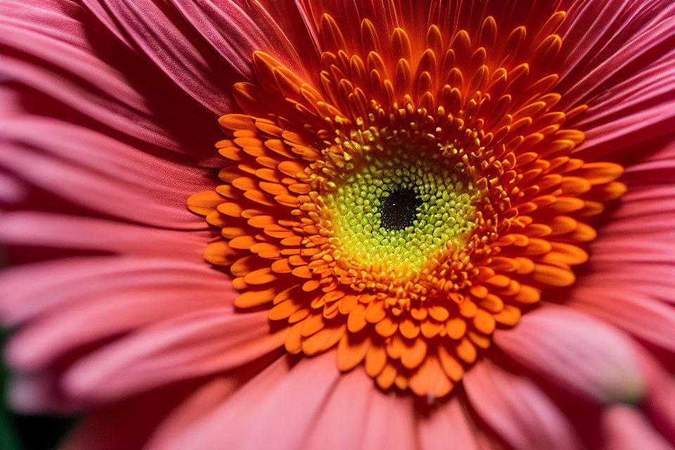 Vibrant red gerbera daisy with yellow-orange center