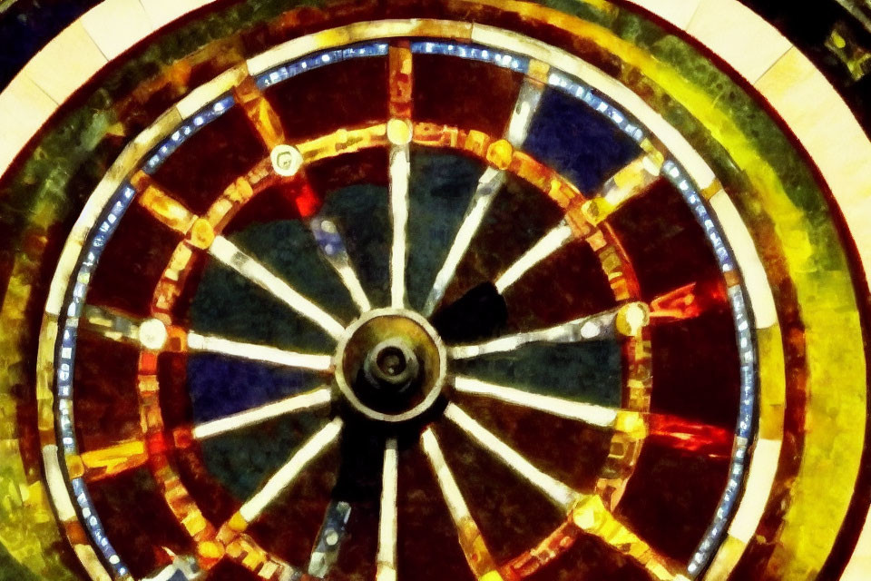 Colorful Close-Up of Dartboard with Red and Green Segments