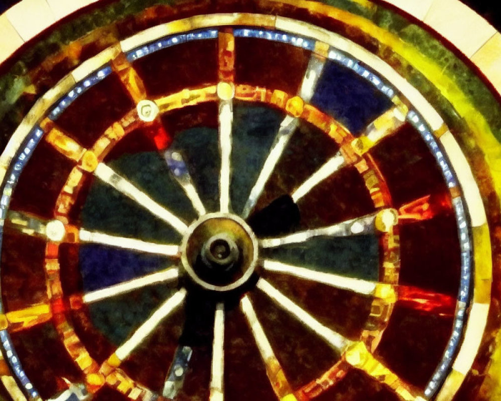 Colorful Close-Up of Dartboard with Red and Green Segments