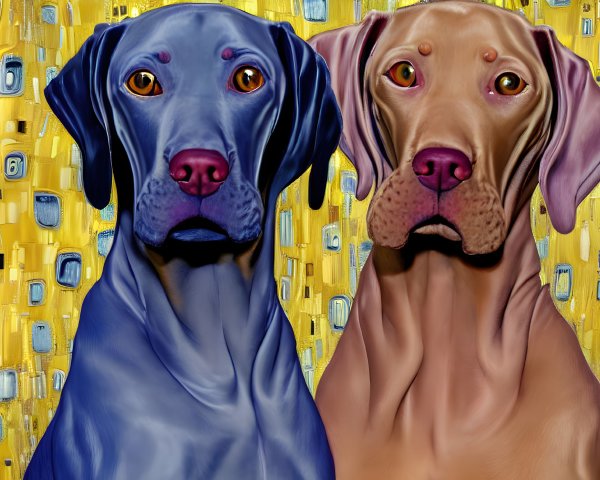 Vivid Hyper-Realistic Digital Dog Portraits with Abstract Backgrounds