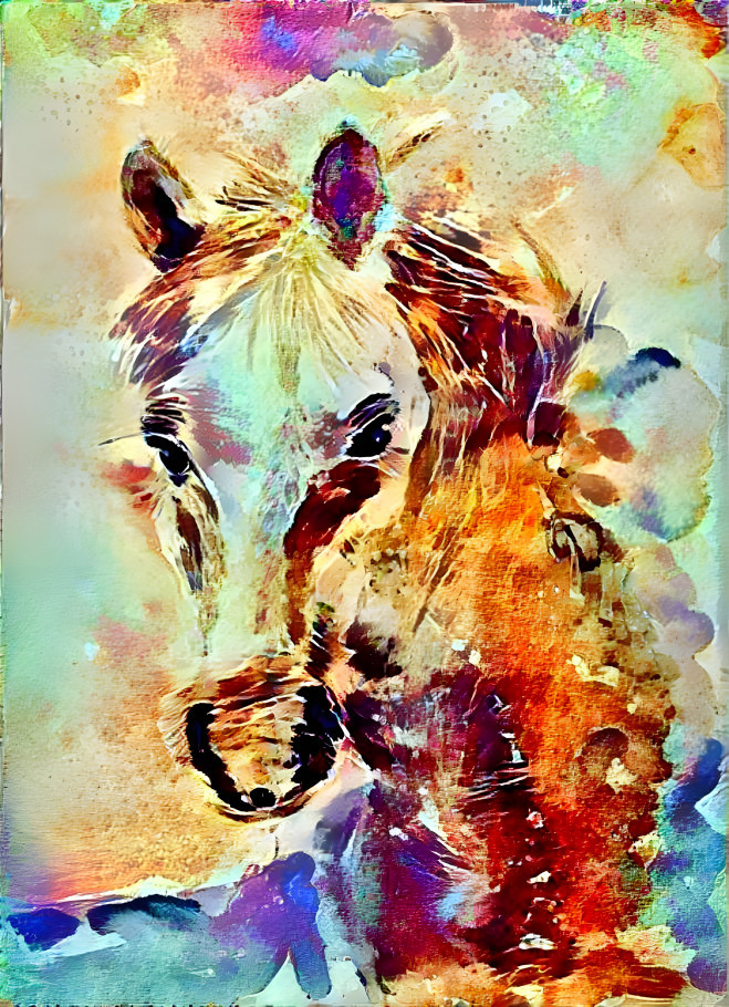 Horse from a watercolor of Camargue Horse 7