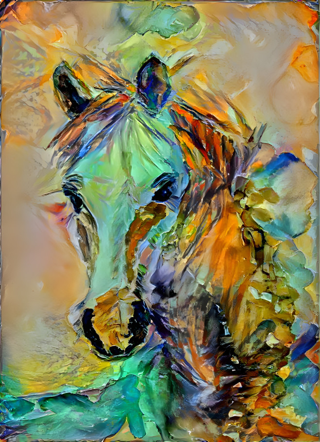 Horse from a watercolor of Camargue Horse 10