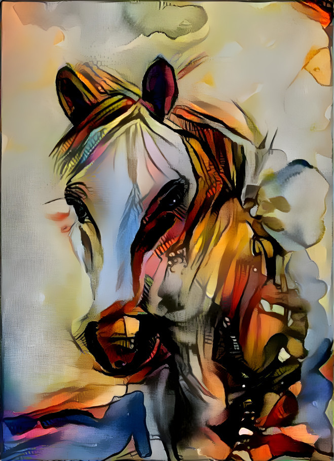 Horse from a watercolor of Camargue Horse 9