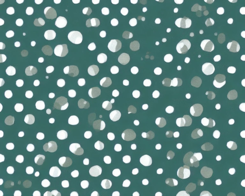 Teal Background with Scattered White Dots in Varying Sizes