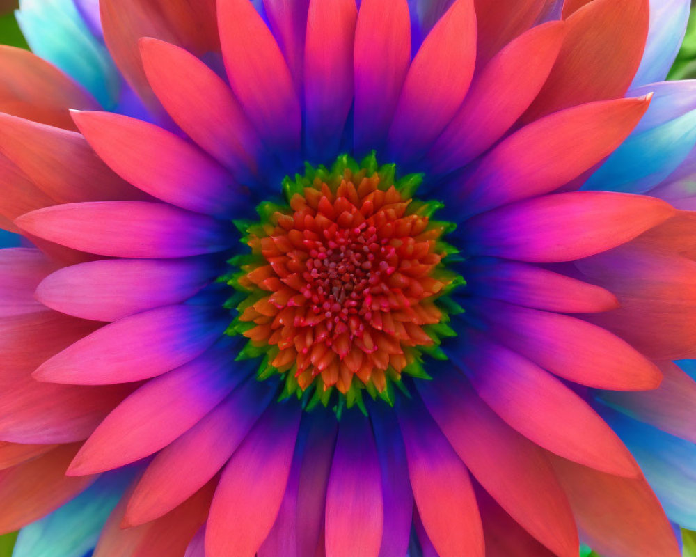 Vibrant close-up of colorful flower petals and center details