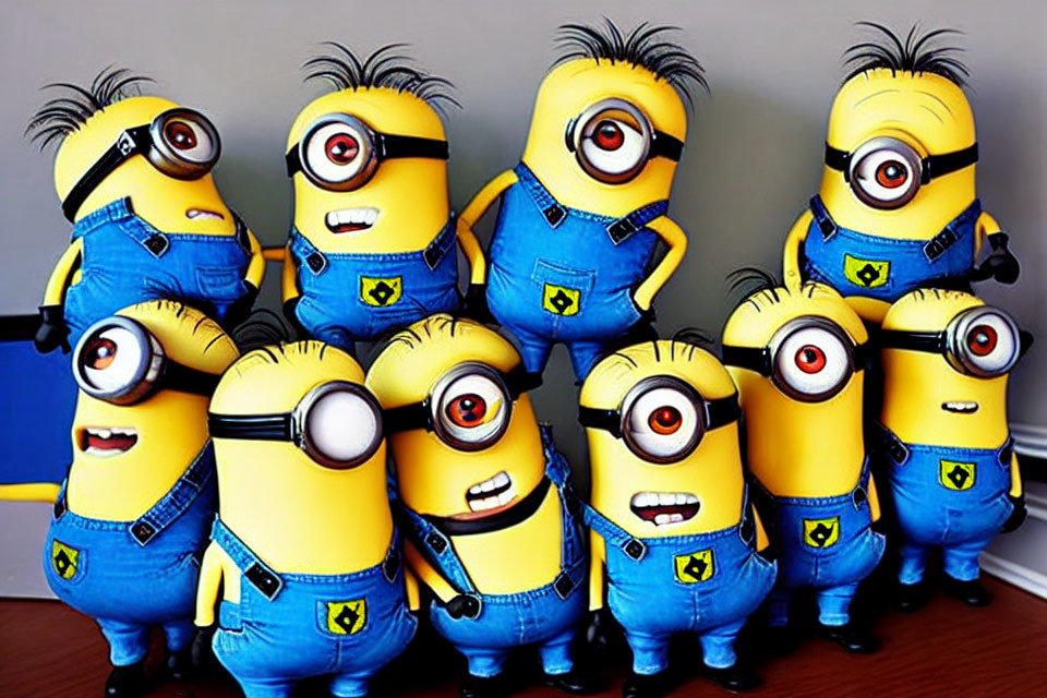 Assorted Minions Figures in Blue Overalls & Unique Poses