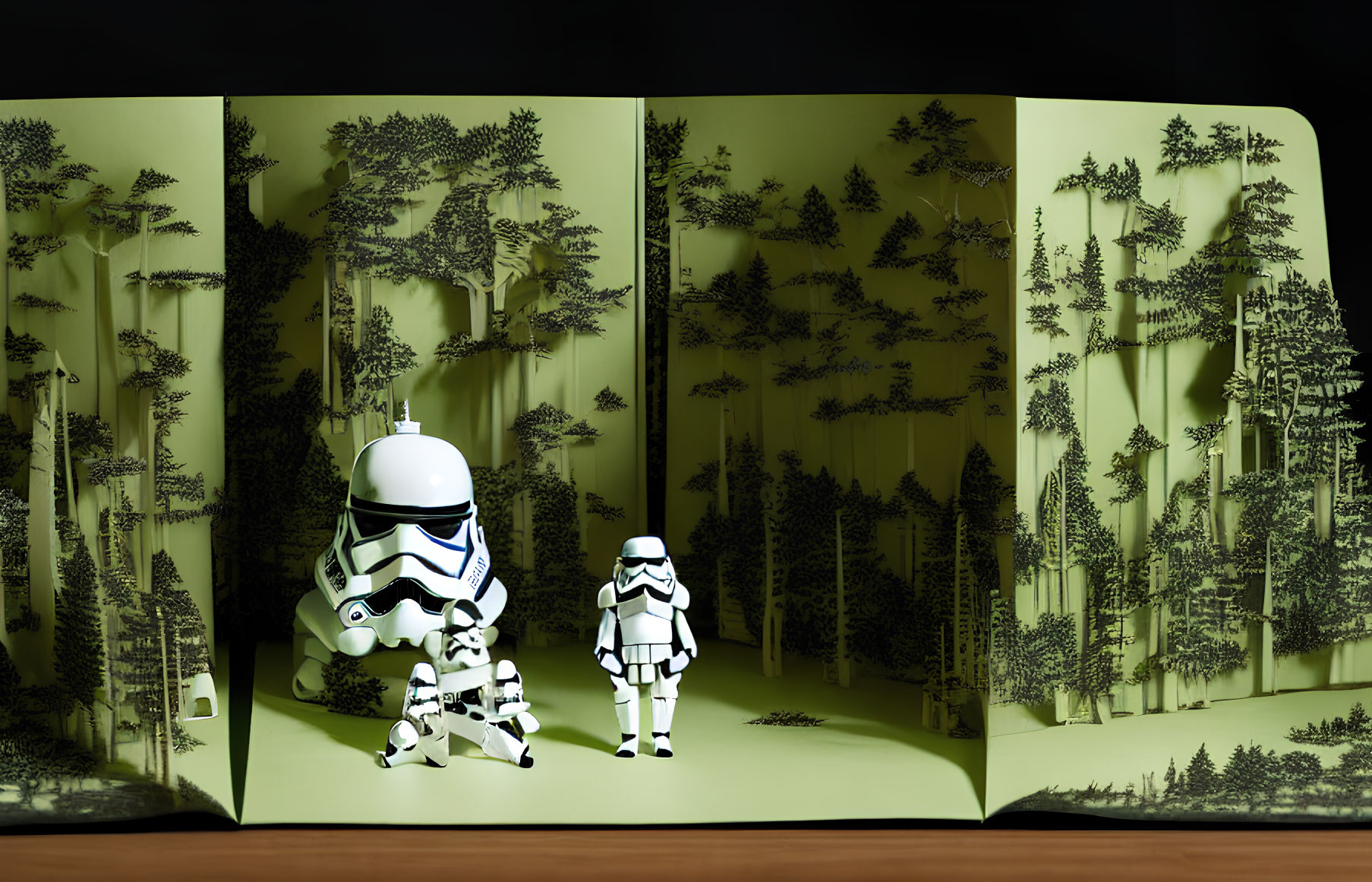 Stormtrooper Figures with Pop-Up Forest Book Display