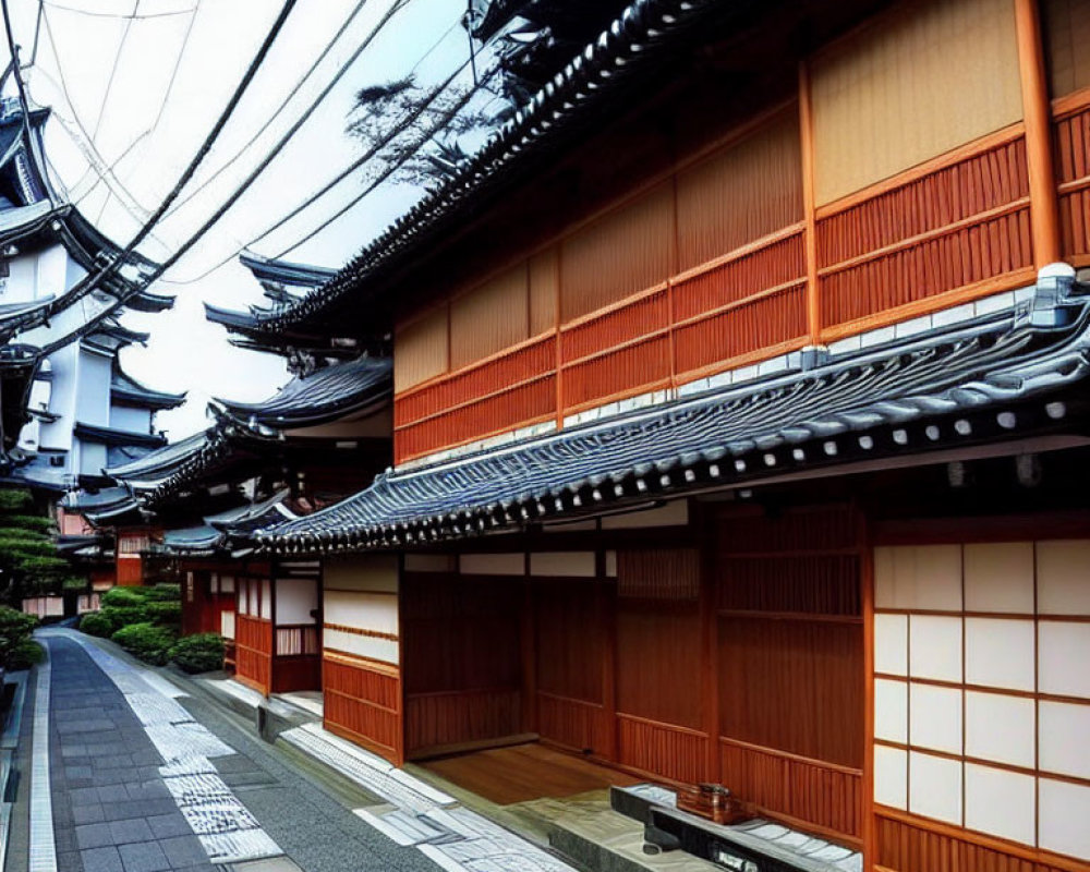 Serene Traditional Japanese Street with Wooden Façades