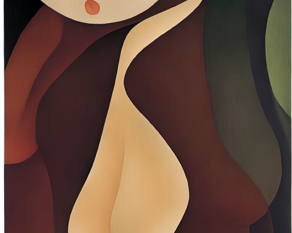 Stylized abstract art of female figure with exaggerated features