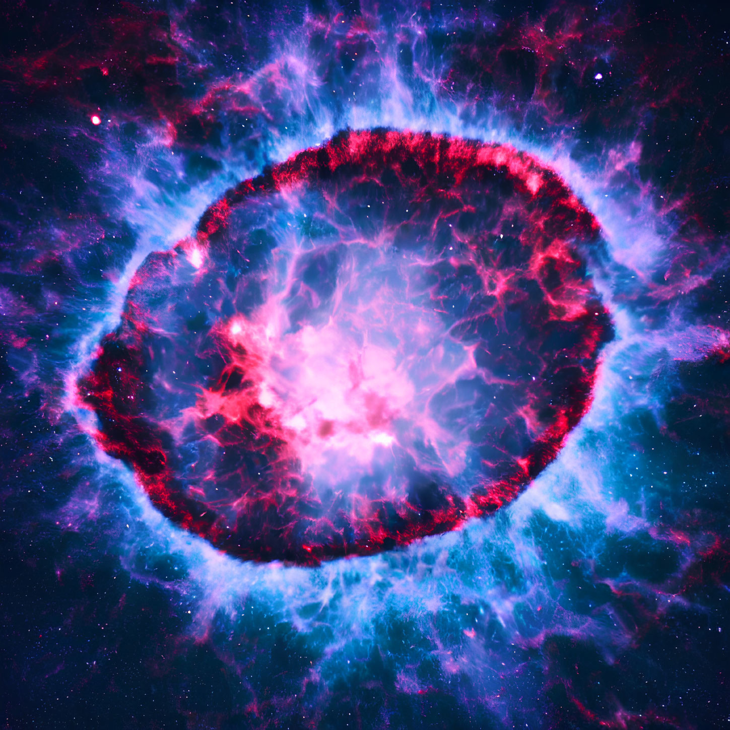 Vivid Purple, Blue, and Red Cosmic Nebula Image