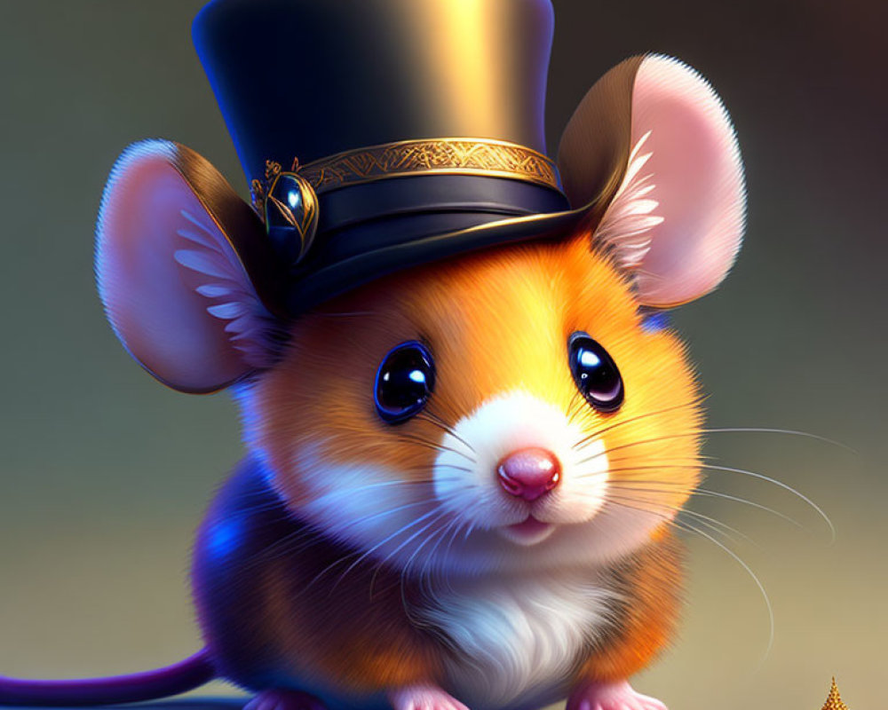 Stylized illustration of a mouse in a fancy top hat