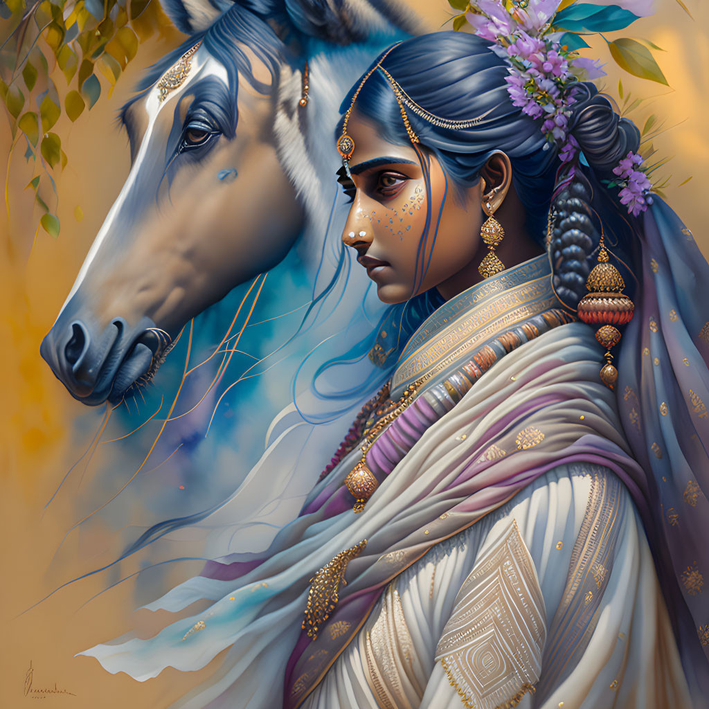 Girl, horse