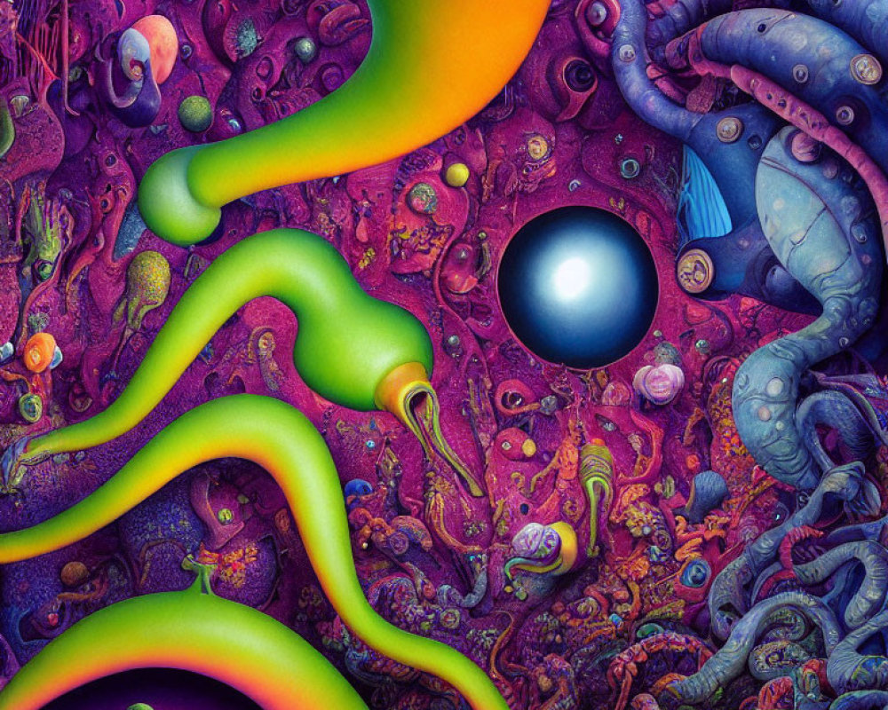 Colorful Surrealist Psychedelic Artwork of Underwater Scene