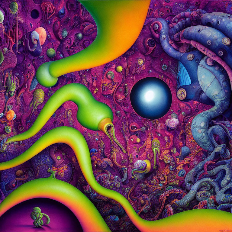 Colorful Surrealist Psychedelic Artwork of Underwater Scene